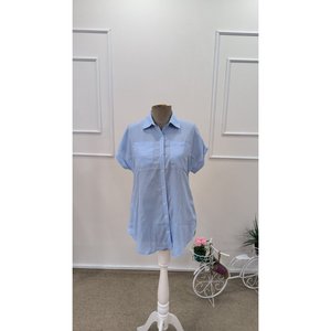 Camisa de Manga Corta con Cuello y Botones para Mujer, 34977 - Azul - Product Image 5