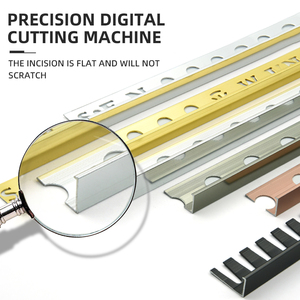 Hiện đại Anodized kim loại <span class=keywords><strong>L</strong></span> hình dạng gạch <span class=keywords><strong>TRIM</strong></span> 2.5m Vàng góc Dải với không thấm nước bền dễ dàng cài đặt - Product Image 4