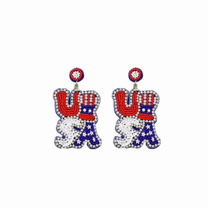 Boucles d'oreilles pendantes à la mode de conception de luxe perlées à la main de haute qualité avec boucles d'oreilles de vacances unisexes brodées - Product Image 1