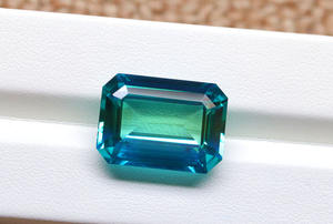 อัญมณี Aini พลอยแซฟไฟร์สีเขียวในห้องทดลอง10x8mm-20x15mm ตัดมรกตสร้างของขวัญหินแซฟไฟร์สีเขียวสำหรับเธอ - Product Image 4