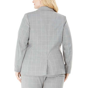 Blazer da Donna Calvin Klein Taglie Forti con Bottone Singolo Stampa Tartan Grigio-24W - Product Image 2
