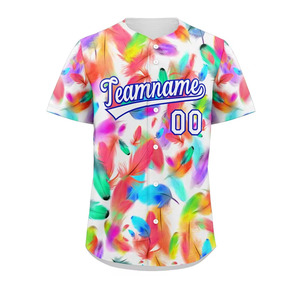 เสื้อซอฟต์บอลเบสบอลสำหรับผู้ใหญ่เสื้อเจอร์ซี่ลายทางผ้าโพลีเอสเตอร์แบบว่างระบายอากาศได้ดีดีไซน์ล่าสุด - Product Image 1