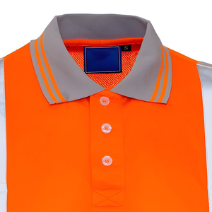 100% poliéster Hi Vis Polo camisetas reflectante seguridad ropa de trabajo construcción camisas alta visibilidad trabajadores ropa de verano - Product Image 3
