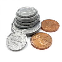 PLOMA 94 Piezas de Monedas de Dólar Estadounidense de Plástico No Tóxico (30+20+4+30) para Niños de 2 a 7 Años, Juguete Educativo