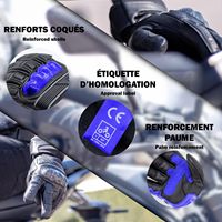Gants de course en cuir certifiés CE de haute qualité, à doigts entiers, imperméables, compatibles écran tactile, coupe-vent, avec poignées auto-chauffantes et fixation à crochet