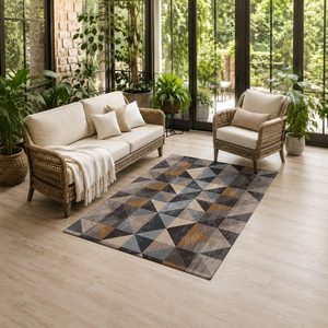 <b>RUGS</b> DEPOT LXDP-0567 Wholesale Terracotta Gold Contemporary Abstract Digital Printed Machine Washable Chenille Area <b>Rug</b> <b>Non</b> <b>Slip</b> - Product Image 6