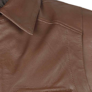 Fabricant personnalisé logo brodé Street Wear Veste en cuir Veste d'hiver en cuir de vachette véritable personnalisée pour hommes - Product Image 5