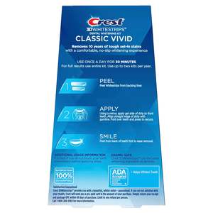 Crest 3D Whitestrips, Classic Vivid, Kit de bandes blanchissantes pour les dents, 20 bandes (lot de 10) (lot de 2) - Product Image 4