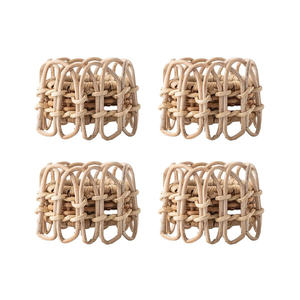 Anillos de Servilleta de Ratán Natural Tejidos a Mano, Decoración de Mesa Rústica Elegante, Accesorios de Comedor Boho, Venta al por Mayor OEM ODM - Product Image 1