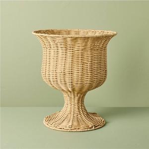 Discover our new handwoven rattan planter, an eco-friendly decorative <b>vase</b> designed for both indoor by Vietnamese artisans. - Product Image 1