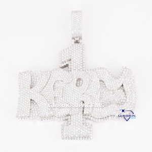 Colgante de diamante cultivado en laboratorio personalizado de Plata de Ley 925, joyería de Hip Hop de lujo, moda y cultura Hop para Unisex - Product Image 1