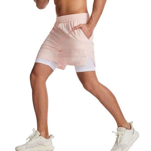 Shorts de course à double couche pour hommes, shorts d'entraînement à séchage rapide, shorts d'entraînement à double couche pour hommes - Product Image 3