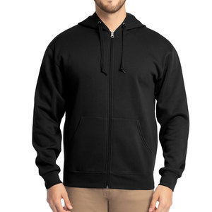 OEM High Quality Premium Custom Logo Front Men's <b>Zipper</b> Fleece <b>Hoodie</b> 220g Eco-Friendly Winter Use Plain <b>Black</b> - Product Image 6