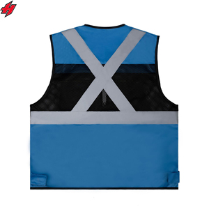 Vente en gros gilet de travail personnalisé pas cher veste sans manches multi-poches trafic construction sécurité gilet réfléchissant - Product Image 5