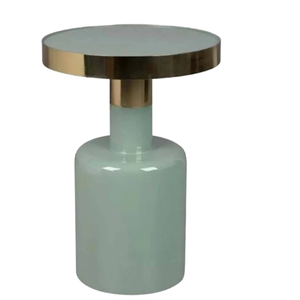 Muebles de metal hechos a mano, mesa auxiliar con acabado dorado, mesa auxiliar de metal decorativa hecha a medida, hecha en la India - Product Image 6