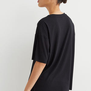 เสื้อยืดครึ่งแขนทรงสลิมลำลองของผู้หญิงเสื้อยืดแฟชั่นดีไซน์ตามสั่ง - Product Image 4