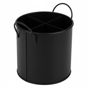 Premium Galvanized Metal Cutlery Holder Pedestal Base <b>Utensil</b> Caddy Decorative Farmhouse Style Iron Tabletop For Home Dining - Product Image 4