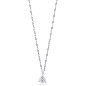 Rond Trois Griffe Zircon Pierre Charme Collier Pendentif En Gros Turc 925 Bijoux En Argent Sterling - Product Image 5