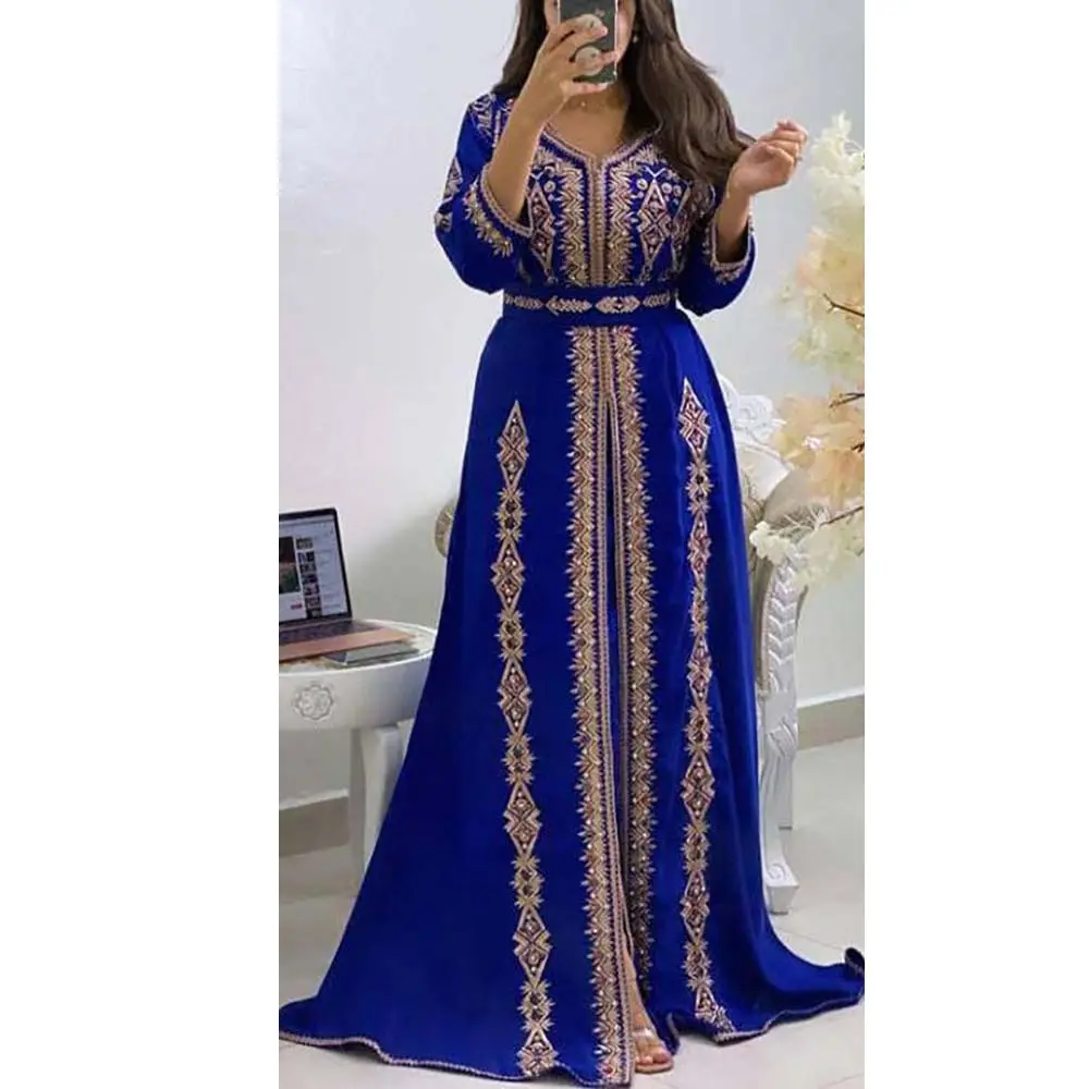 Nouvelle mode en mousseline de soie caftan robe Abaya dubaï femmes imprimé ethnique Cardigan vêtements modestes robes musulmanes