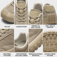 Chaussures de marche pour hommes en microfibre, semelle épaisse amortie, antidérapantes, protection des orteils, respirantes, basses, à lacets, décontractées
