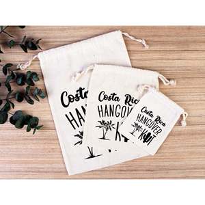 Custom Costa Rica Hangover Kit <b>Bags</b> for Bachelorette Wedding Recovery Screen Embroidered for Personalized Packaging Promotions - Product Image 1