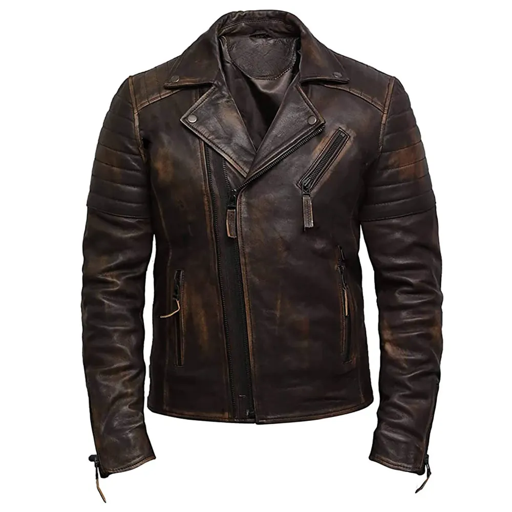 Comfortable Leather Jacket Design Make Your Own Cow Leather Jacket Light Weight Men Clothing Leather Jacket