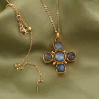 Pendentif coussin en pierre naturelle design perlé fait à la main croix religieuse briolette multi pierres précieuses pendentif collier breloques en gros