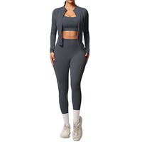 Conjunto de Yoga Deportivo sin Costuras para Mujer, Otoño, Cómodo, Suave, Transpirable, Leggings y Sujetador Deportivo, Ropa Deportiva Activa de Alta Calidad