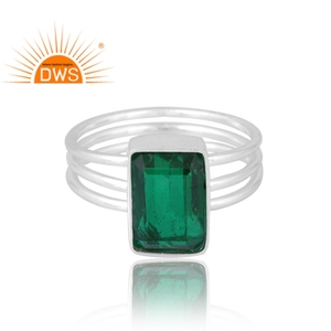 Meilleure vente 925 Sterling vente naturel Doublet zambien émeraude Quartz bague en pierres précieuses conception personnalisée fabricant de bijoux - Product Image 3