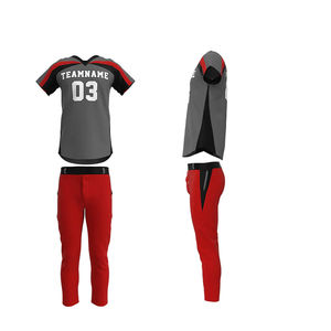 Nouveauté, ensembles d'uniformes de baseball à manches courtes et légers, logo de l'équipe sur le devant, tissu 100% polyester, toutes saisons, meilleur prix - Product Image 3