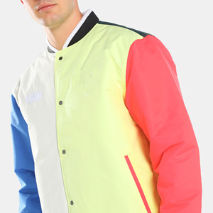 New Men's 100% Cotton Winter Jacket <b>Button</b> Down Collar with Ribbed Varsity Design Letterman Baseball College Bomber - Product Image 4