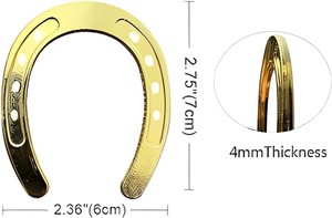 Vente en gros de chaussures de cheval en acier inoxydable de course de couleurs dorées forgées de forme ronde sur mesure - Product Image 3