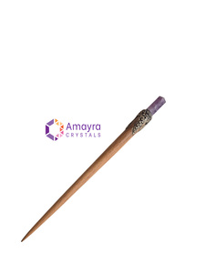 Bâton de guérison en bois de rose avec pierres précieuses, nouveau design, vente en gros de baguettes en agate, à acheter chez Amayra Crystals Exports - Product Image 4