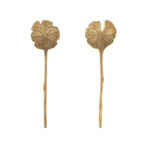 Cuillère dorée en forme de fleur en métal inoxydable de gros à long manche pour café, thé et mariage pour restaurant, maison, hôtel et cadeaux - Product Image 1
