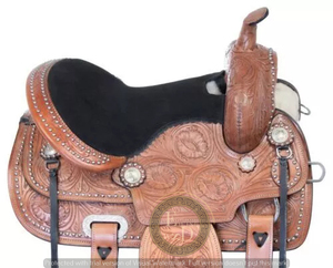 Selle en cuir véritable légère de qualité supérieure fabriquée à la main pour Western Barrel Racing Rodeo Performance Confortable Show Horse Riding - Product Image 6