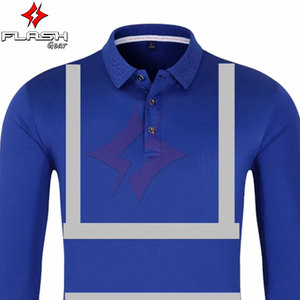 เสื้อโปโลแขนยาวแบบสะท้อนแสงสำหรับงานก่อสร้าง  ใช้ในอุตสาหกรรม  รับผลิตตามแบบ  สีตามสั่ง  มาตรฐาน ANSI ระดับ 1 - Product Image 2