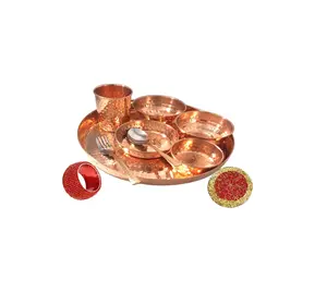 Ensemble de dîner Thali en cuivre pur Thali diamètre 12 pouces par adiba home decor