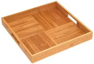 Bandeja para servir comida de estilo único lista para enviar, bandeja de mesa, Decoración de mesa, bandeja de madera rectangular para servir, platos de madera de acacia para Hotel - Product Image 2