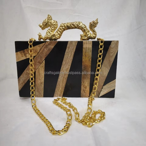 Embrayages en résine Embrayages pour femmes Sacs de soirée élégants faits à la main de l'Inde embrayages en gros avec poignées de dragon - Product Image 1