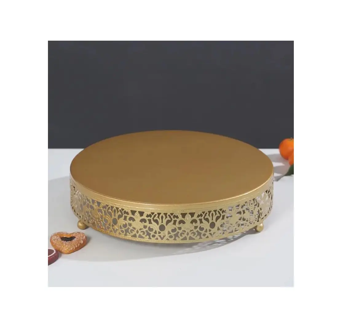 Gold Plating Metal Cake Stand with Luxury Designed For Cake Display Decorative Cake Serving Stand Accessories