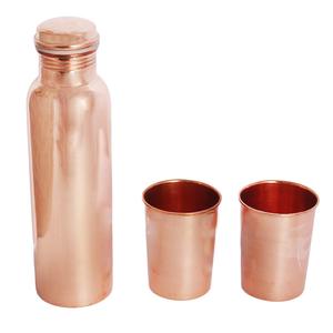 Fancy Stylish Printed Copper Water Sipper Bottle Available with More Durability for Usage Antibacterial with Best Wishes <b>Box</b> - Product Image 4
