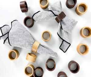 Natural Brown Wooden Napkin Rings <b>for</b> Dining Kitchen Party <b>Wedding</b> Outdoor Table-Enhance Home Decor Stylish Tissue Bo - Product Image 5