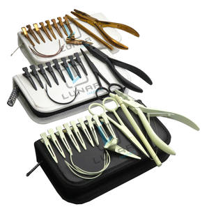 Kit de herramientas de extensión de cabello de fabricación de calidad para el etiquetado de marca de logotipo personalizado de Año Nuevo en Alicates de acero de tres colores - Product Image 1