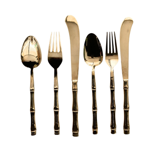 Cuillère en laiton élégante poignée en bambou couverts pour la décoration cuisine à la maison avec une excellente cuillère à dîner au design unique - Product Image 6