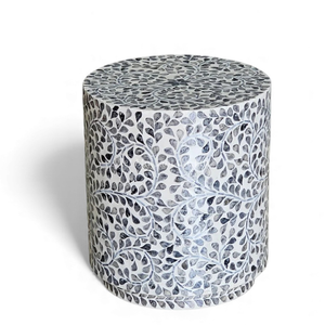 Taburetes de Nácar Hechos a Mano de Lujo, Muebles con Incrustaciones de Concha para Decoración Moderna del Hogar - Product Image 1