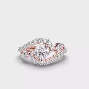 แหวนหมั้นทองคำ14K สุดโรแมนติกพร้อมห้องปฏิบัติการปลูกเพชรสำหรับงานแต่งงานวันครบรอบปาร์ตี้เครื่องประดับแสนสวย - Product Image 5