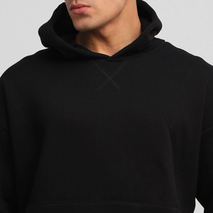 Salva impex เสื้อสเวตเชิ้ตมีฮู้ดพิมพ์ลายแบบกำหนดเองคุณภาพสูงสำหรับผู้ชายเสื้อมีฮู้ดแบบมีโครงสีดำขนาดใหญ่ - Product Image 5