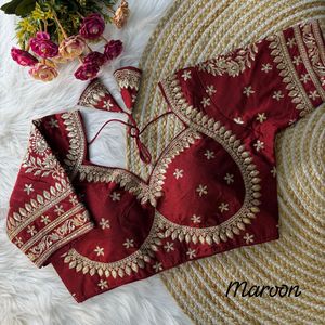 Diseñador de moda blusa de lujo secuencia de trabajo Vichitra seda de alta calidad estilo étnico exclusivo blusa de fiesta nupcial para mujer - Product Image 1