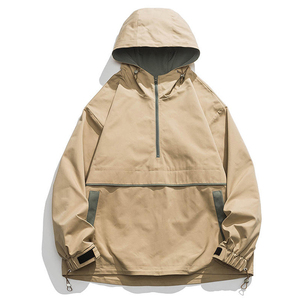 2025 Pakistán hizo prendas de vestir exteriores de moda para senderismo ropa de invierno media cremallera con capucha deportes chaqueta a prueba de viento para hombres - Product Image 5