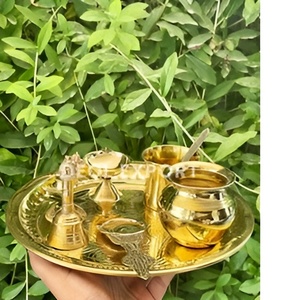 Precio bajo Diwali Metal decorativo Thali para Pooja Brass Urli diseño personalizado para decoración Interior del hogar empresa de fabricación Local - Product Image 5